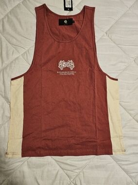 Darc Sport Red and Cream Men's Tank Top